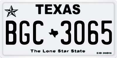TX license plate BGC3065