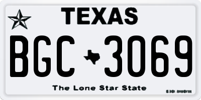 TX license plate BGC3069