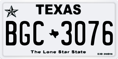 TX license plate BGC3076