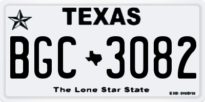TX license plate BGC3082