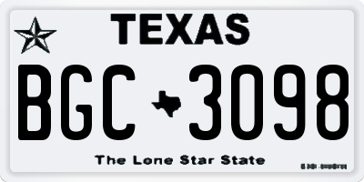 TX license plate BGC3098