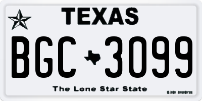 TX license plate BGC3099