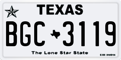 TX license plate BGC3119