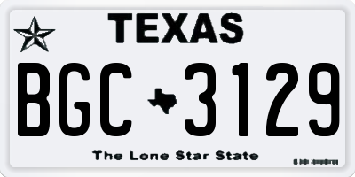 TX license plate BGC3129