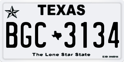 TX license plate BGC3134