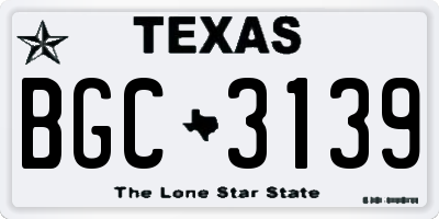 TX license plate BGC3139