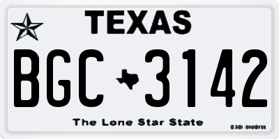 TX license plate BGC3142