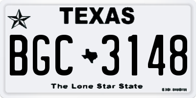 TX license plate BGC3148