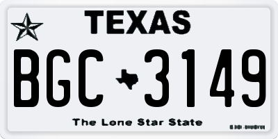 TX license plate BGC3149