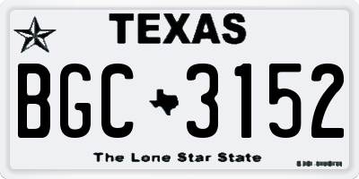 TX license plate BGC3152
