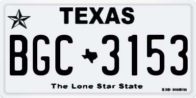 TX license plate BGC3153
