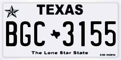TX license plate BGC3155