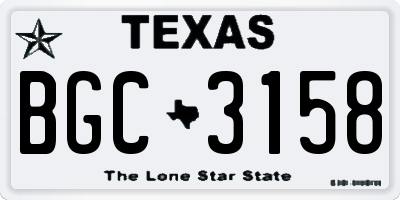 TX license plate BGC3158