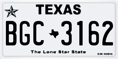 TX license plate BGC3162