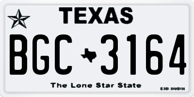 TX license plate BGC3164