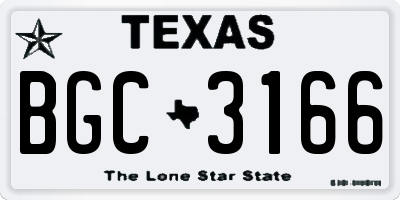 TX license plate BGC3166