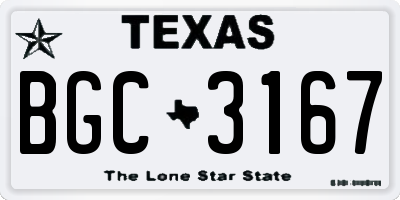 TX license plate BGC3167