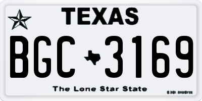 TX license plate BGC3169