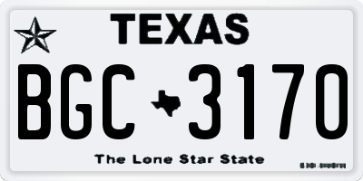 TX license plate BGC3170