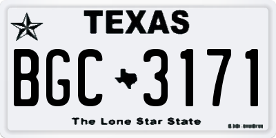 TX license plate BGC3171