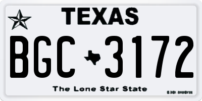 TX license plate BGC3172