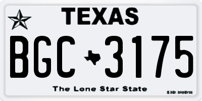 TX license plate BGC3175