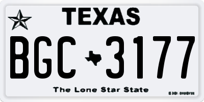 TX license plate BGC3177