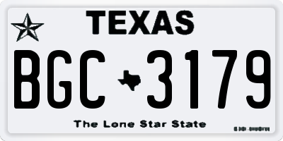 TX license plate BGC3179