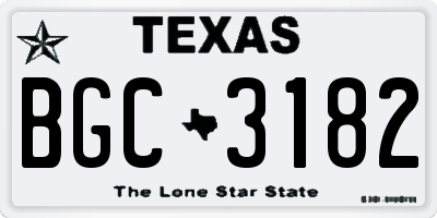 TX license plate BGC3182