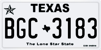 TX license plate BGC3183