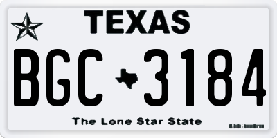 TX license plate BGC3184