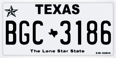 TX license plate BGC3186