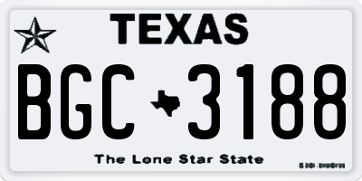 TX license plate BGC3188
