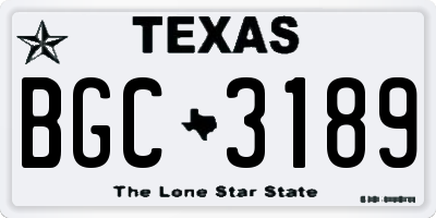 TX license plate BGC3189