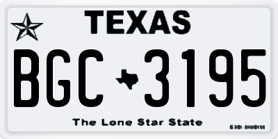 TX license plate BGC3195