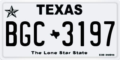 TX license plate BGC3197