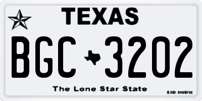 TX license plate BGC3202