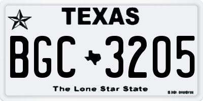 TX license plate BGC3205