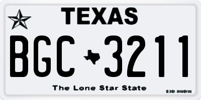 TX license plate BGC3211