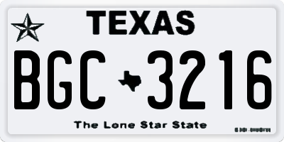 TX license plate BGC3216