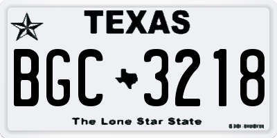 TX license plate BGC3218