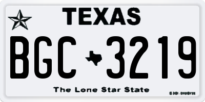 TX license plate BGC3219