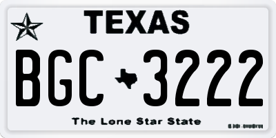 TX license plate BGC3222