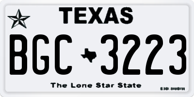 TX license plate BGC3223