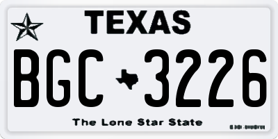 TX license plate BGC3226