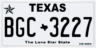 TX license plate BGC3227