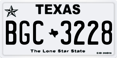 TX license plate BGC3228