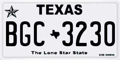 TX license plate BGC3230
