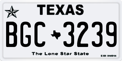 TX license plate BGC3239