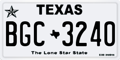 TX license plate BGC3240